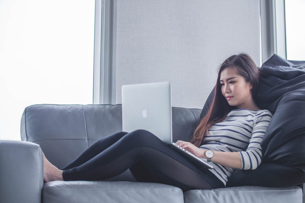 woman on computer